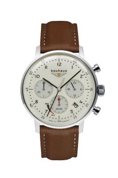 Bauhaus Herrenuhr Solar Chronograph mit Lederarmband